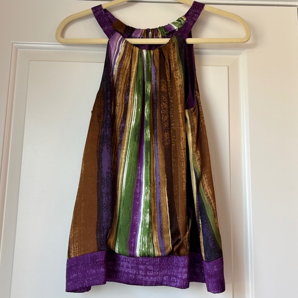 Ann Taylor Womens Striped Pattern Sleeveless Blouse Multicolor Size M - Picture 1 of 4